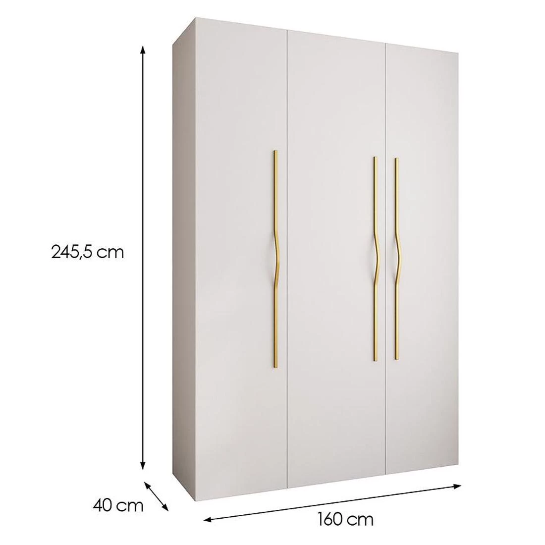 Como 2-160 ormar 40x160x245,5 cm bela/zlatna
