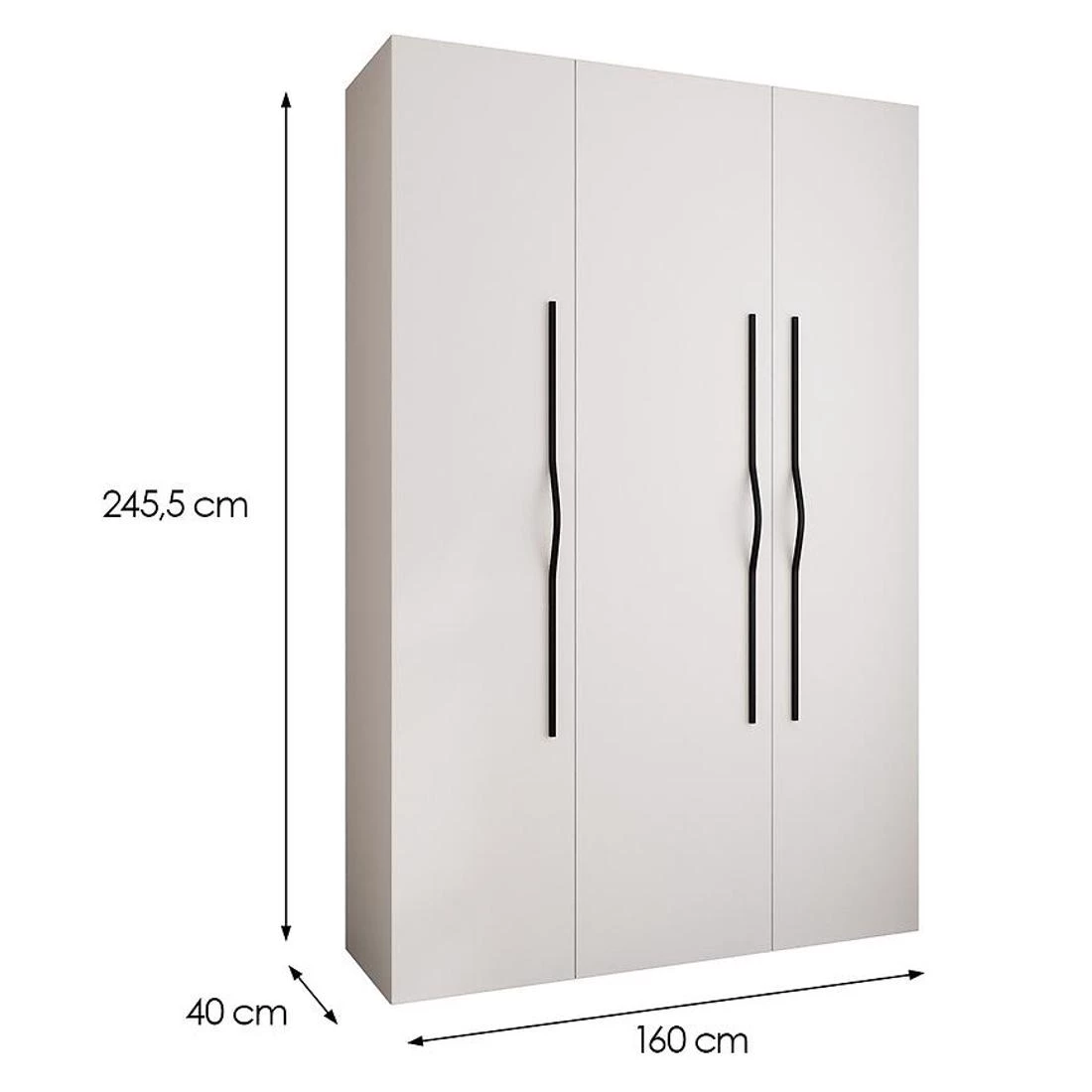 Como 2-160 ormar 40x160x245,5 cm bela/crna