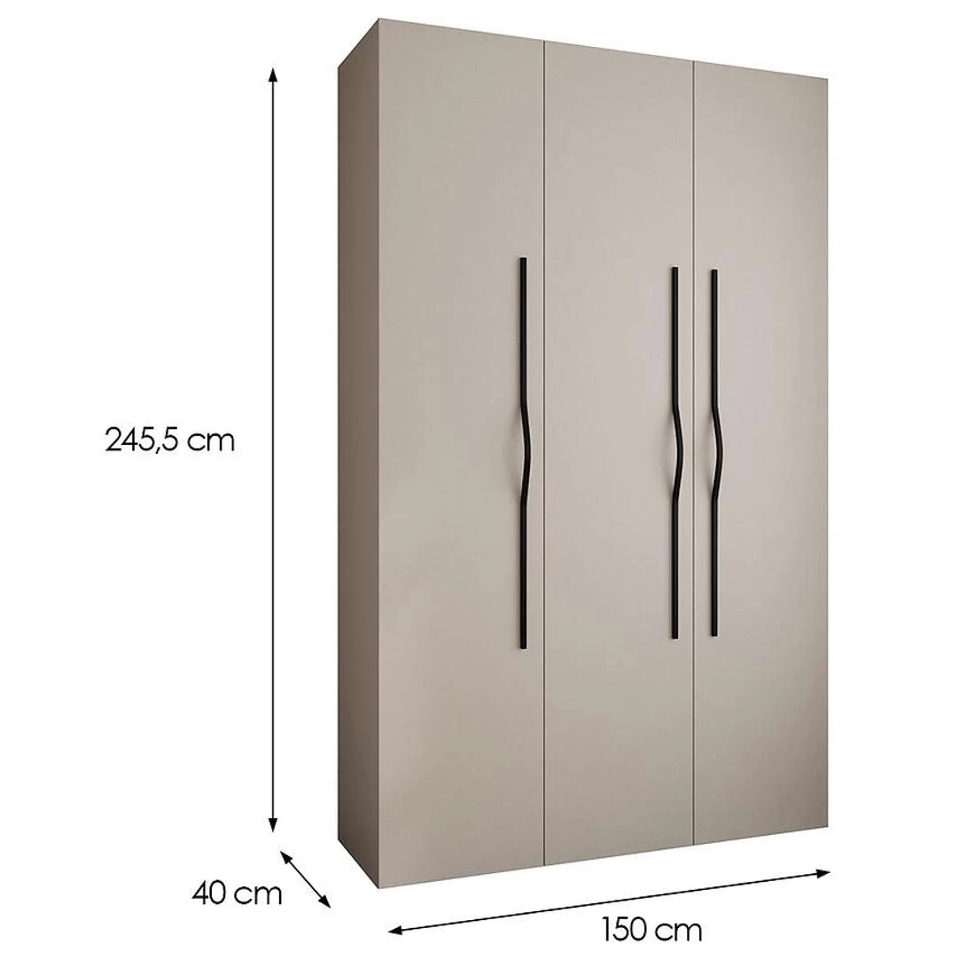 Como 2-150 ormar 40x150x245,5 cm kašmir/crna