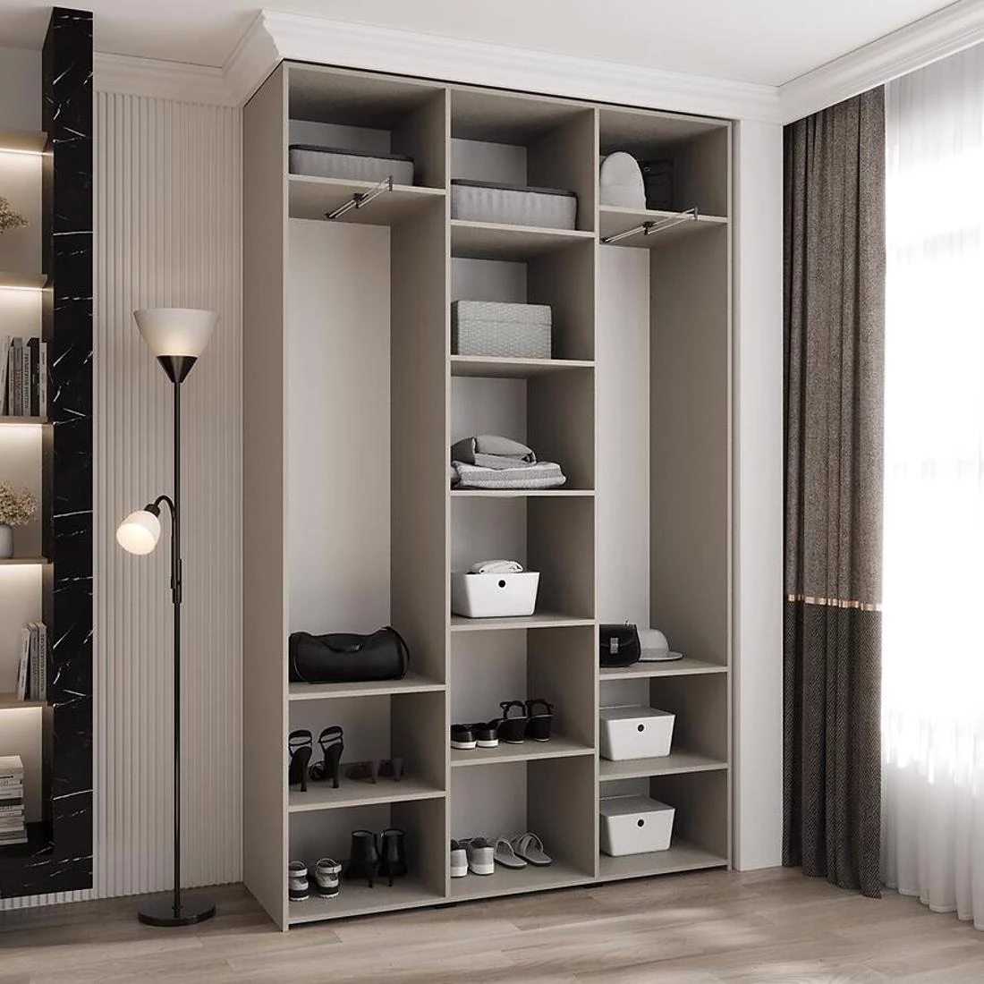 Como 2-150 ormar 40x150x245,5 cm kašmir/crna