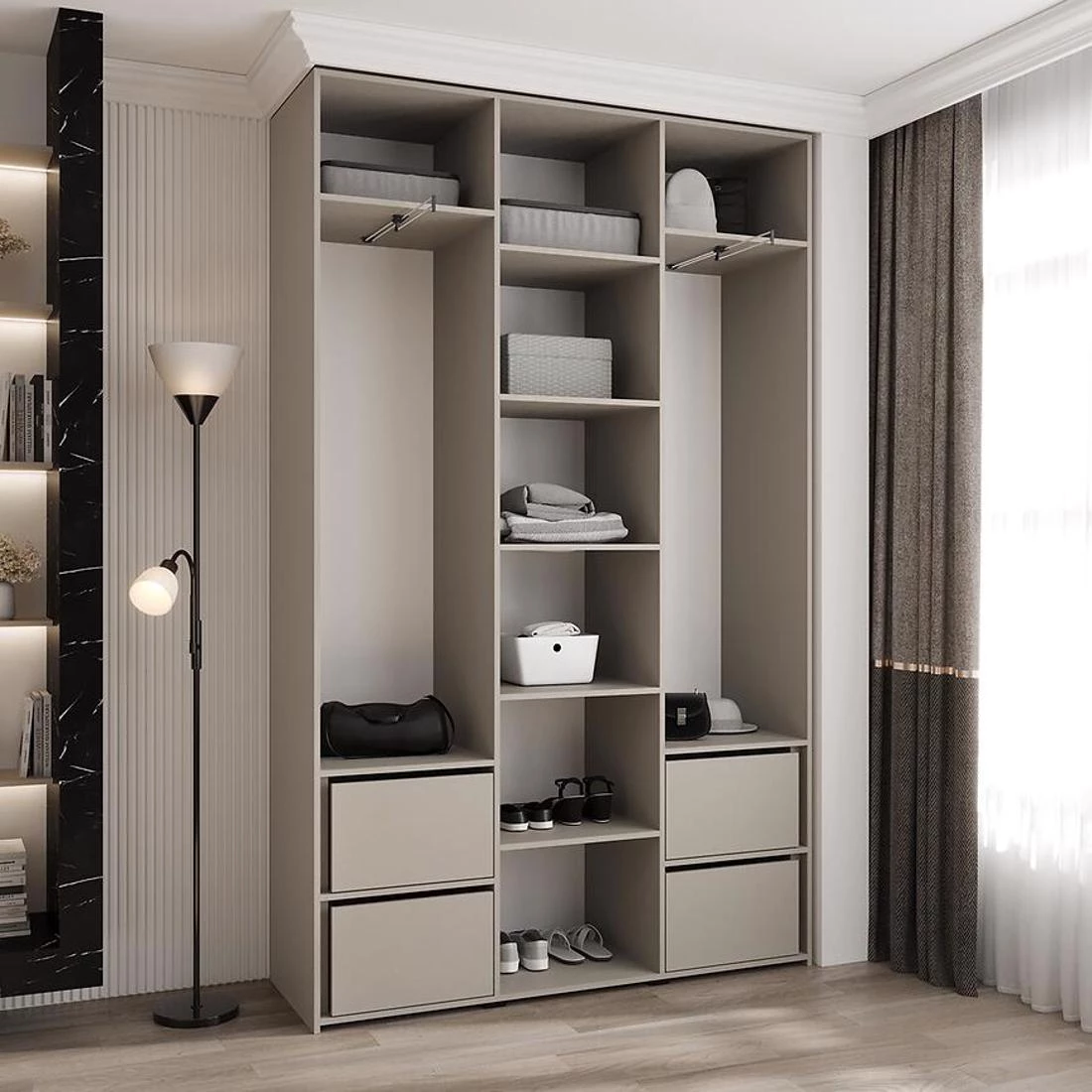 Como 2-150 ormar 40x150x245,5 cm bela/crna
