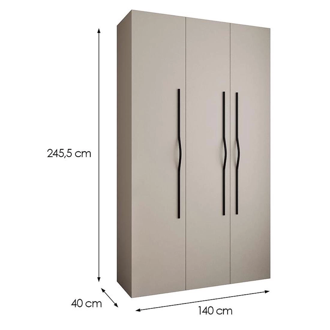 Como 2-140 ormar  40x140x245,5 cm kašmir/crna