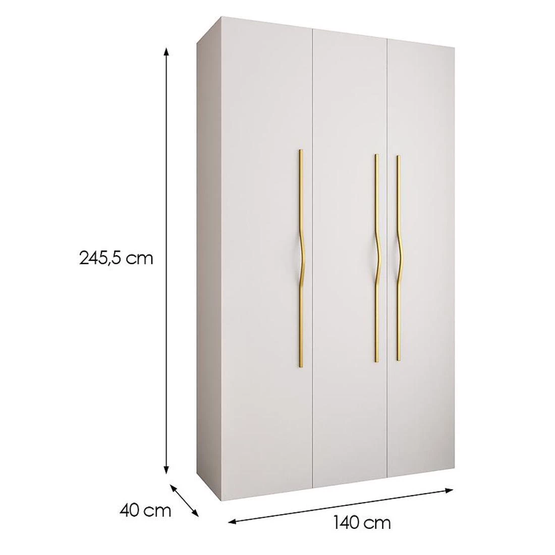 Como 2-140 ormar 40x140x245,5 cm bijeli/zlatni