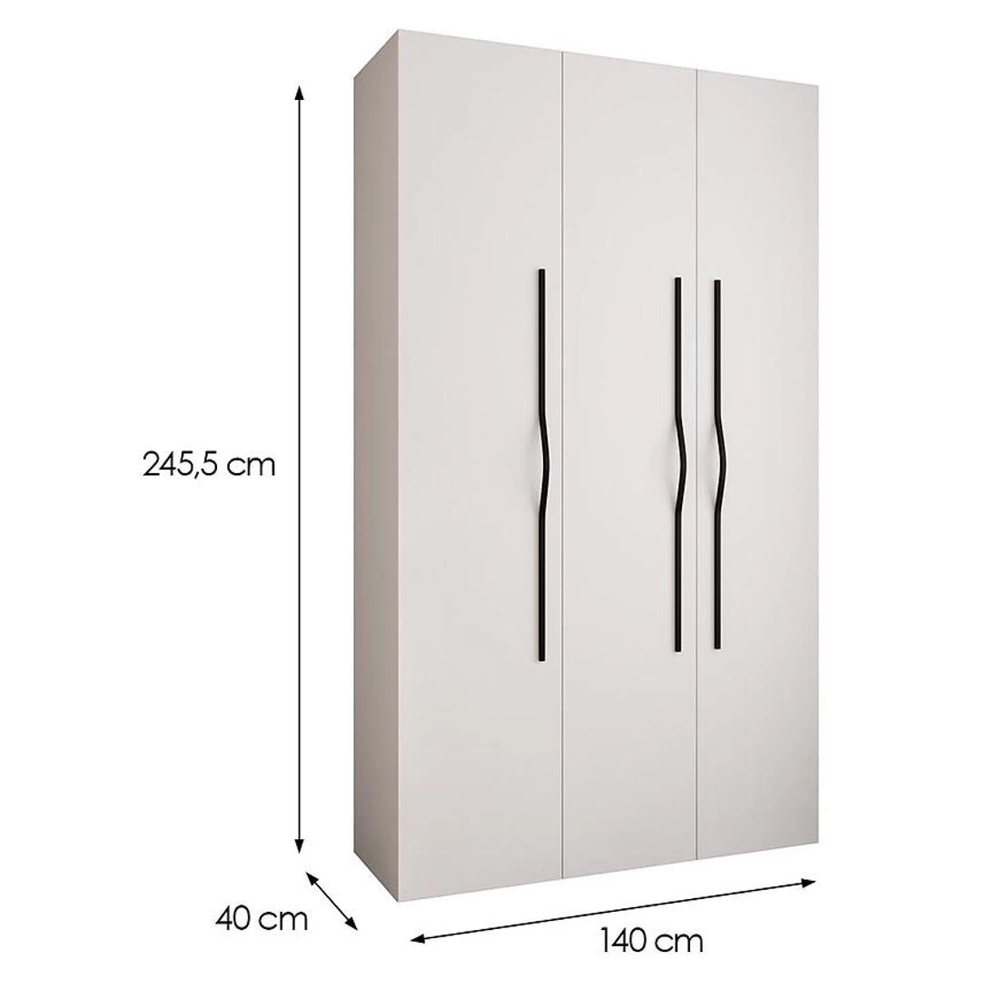 Como 2-140 ormar 40x140x245,5 cm belo/crni