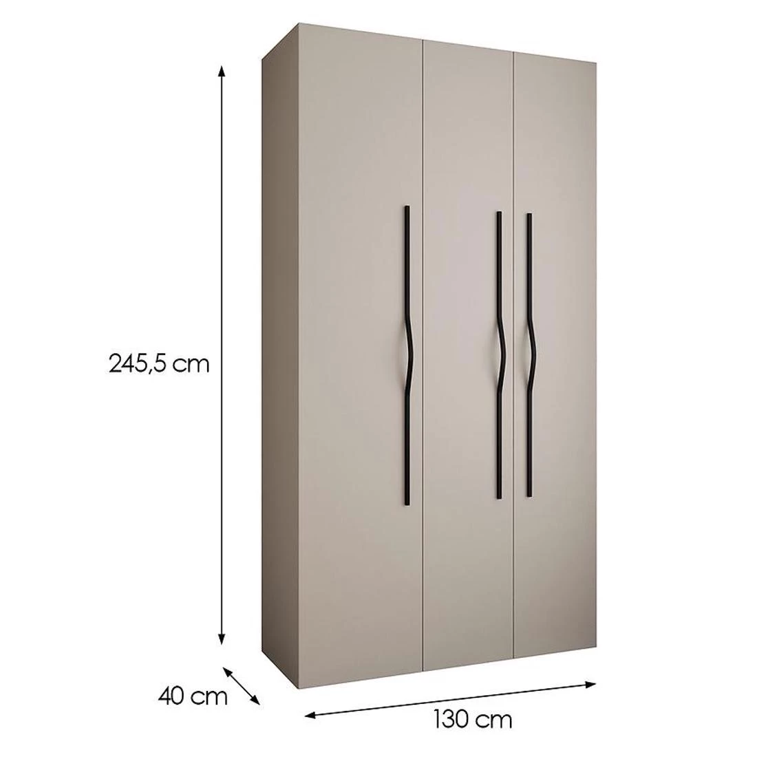 Como 2-130 ormar 40x130x245,5 cm  kašmir/crna