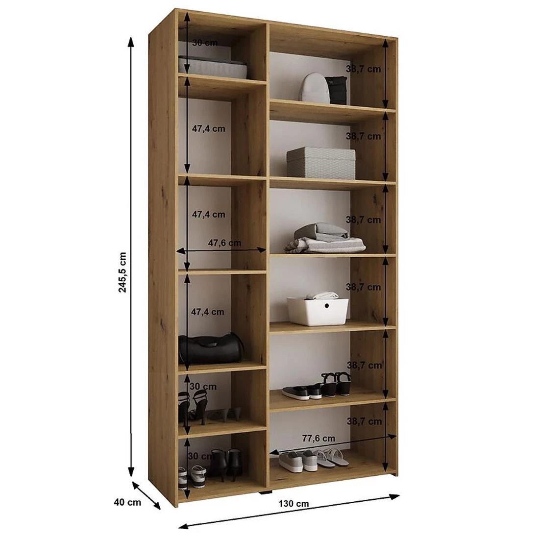 Como 2-130 ormar 40x130x245,5 cm  kašmir/crna