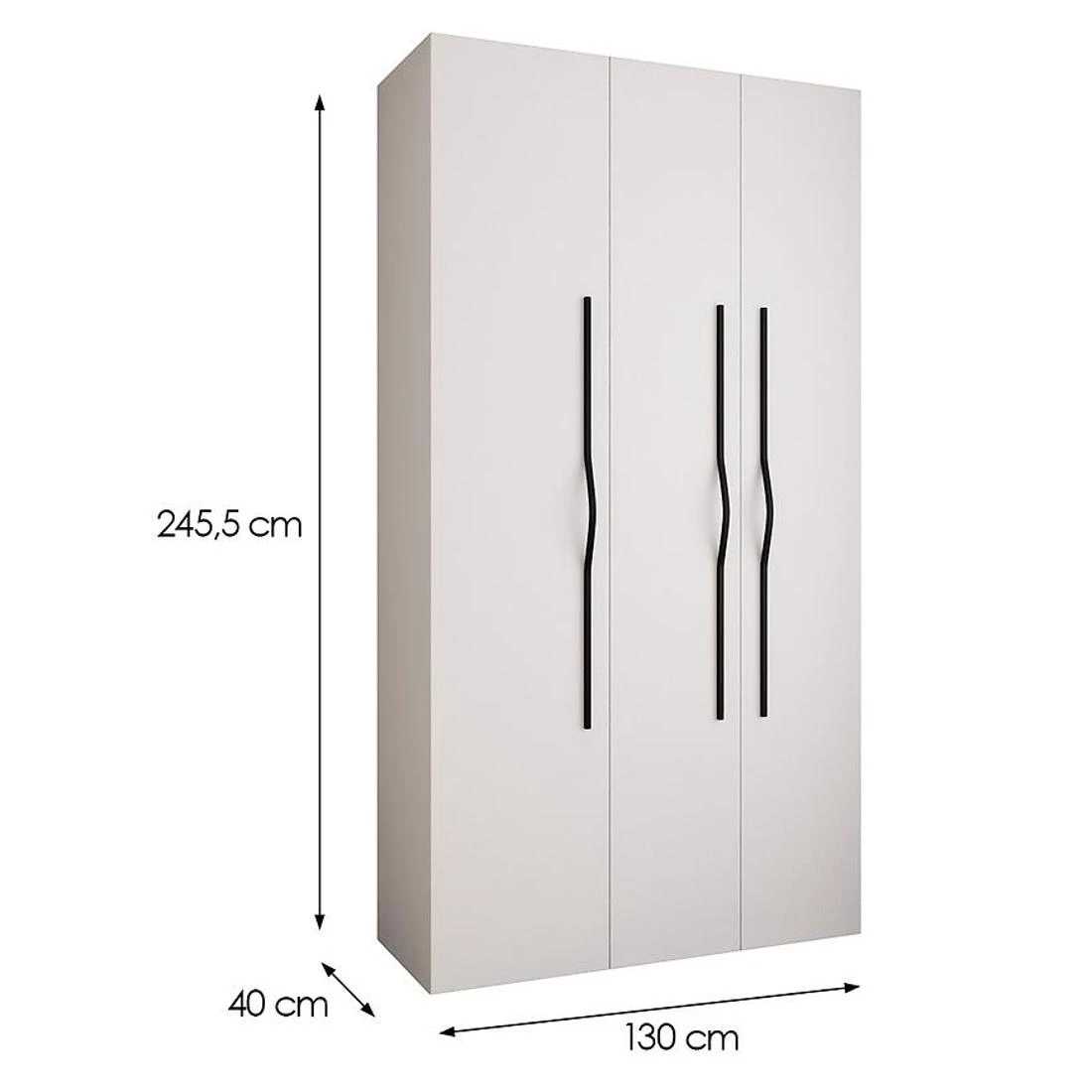 Como 2-130 ormar 40x130x245,5 cm bela/crna