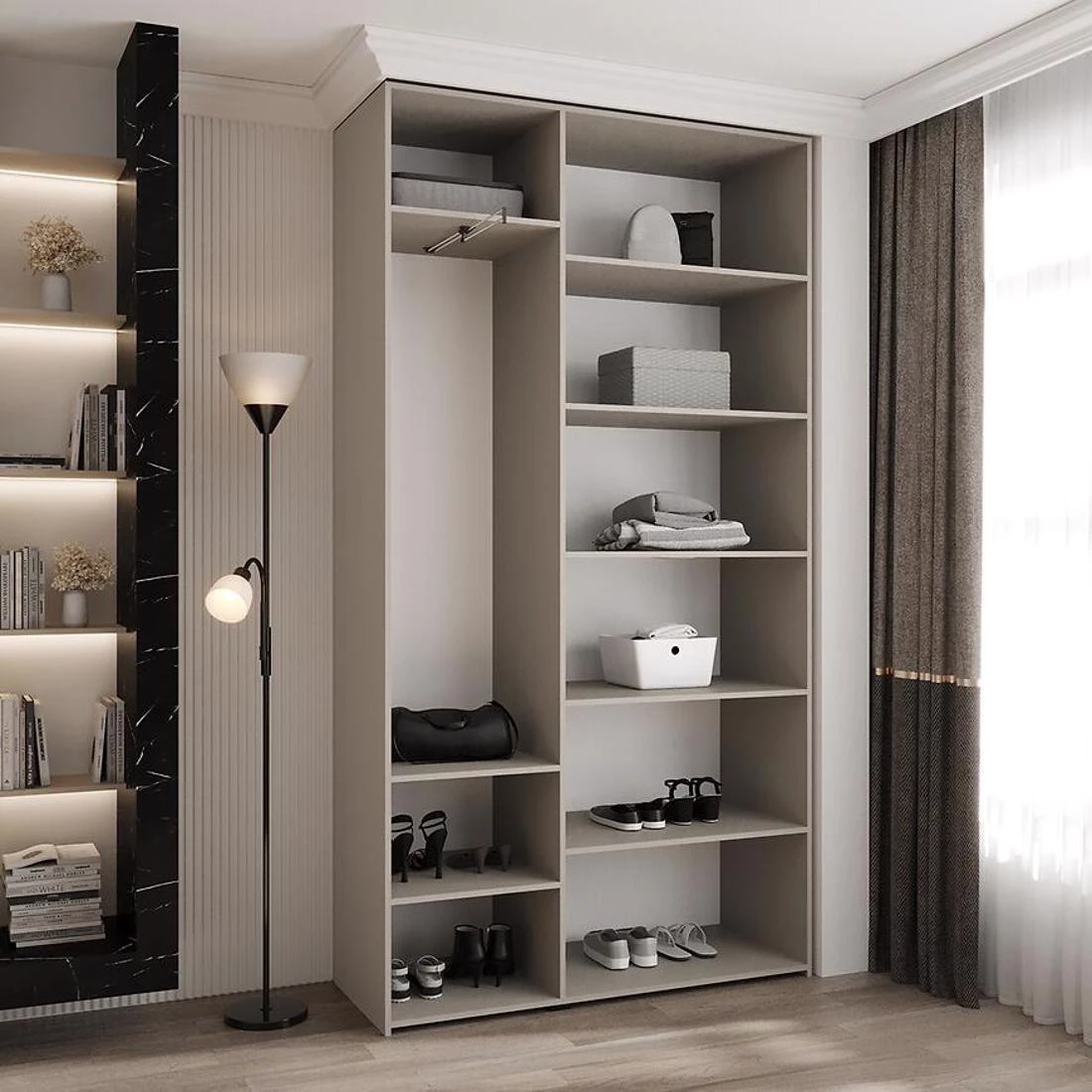 Como 2-130 ormar 40x130x245,5 cm bela/crna