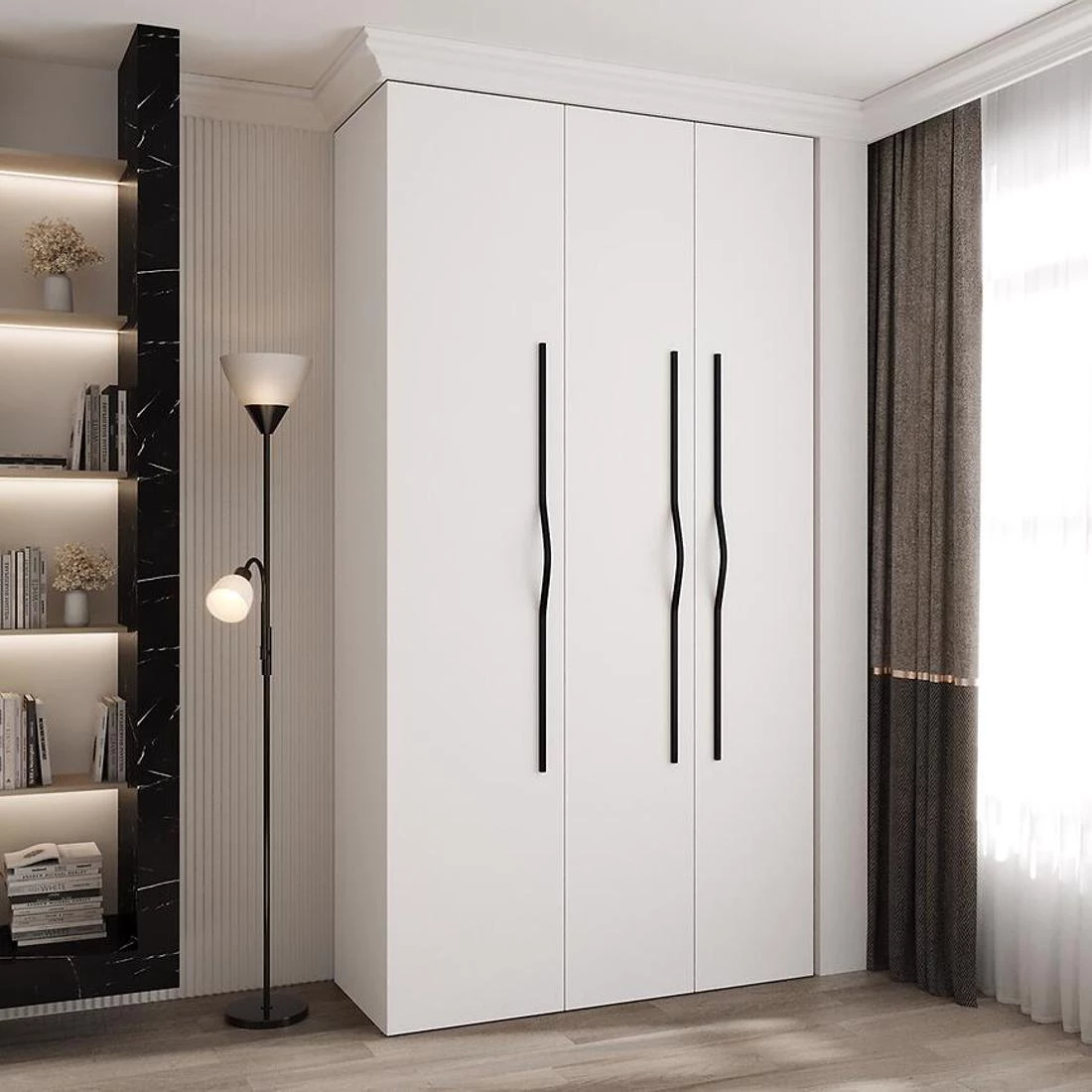 Como 2-130 ormar 40x130x245,5 cm bela/crna