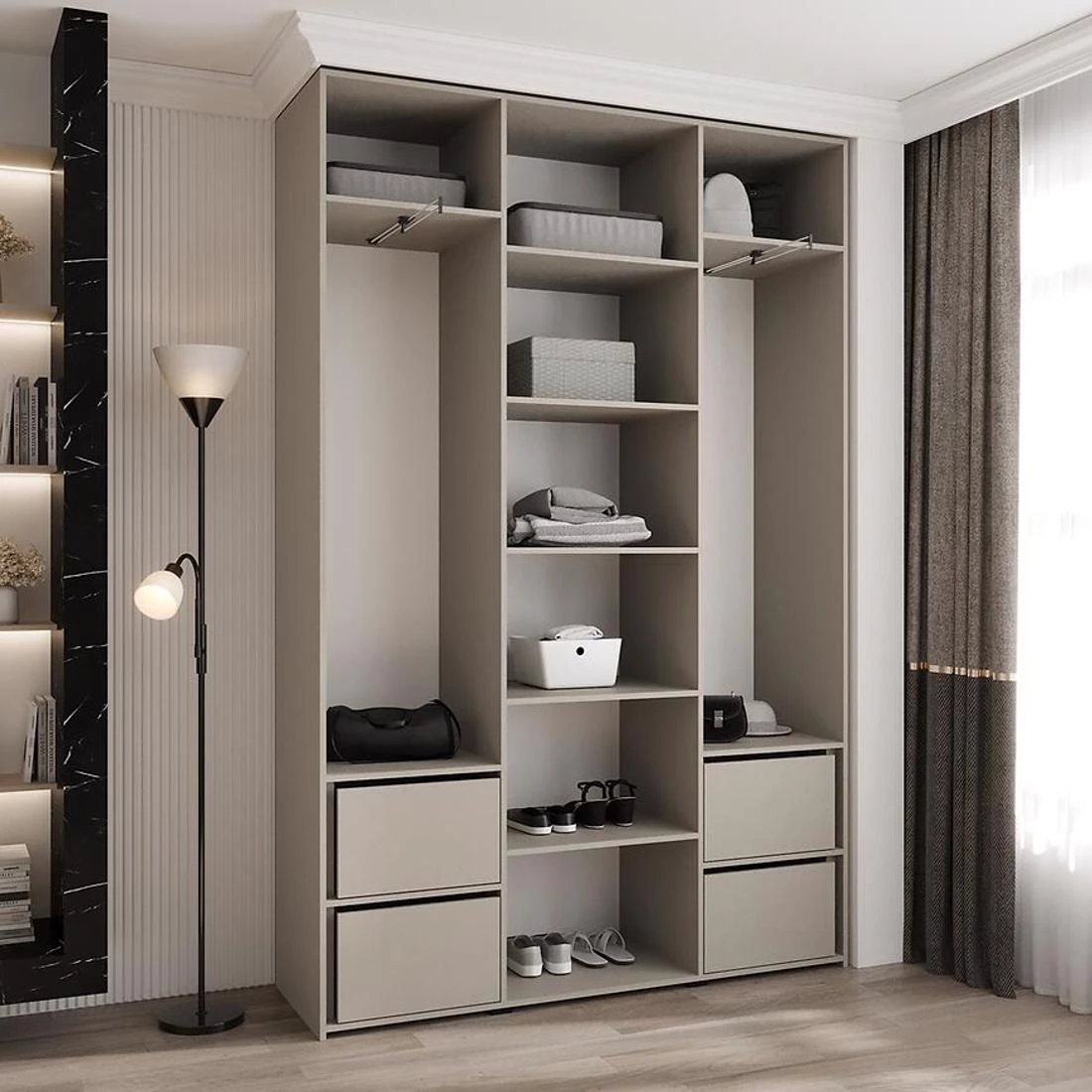 Como 1-160 ormar  40x160x245,5 cm kašmir/crna