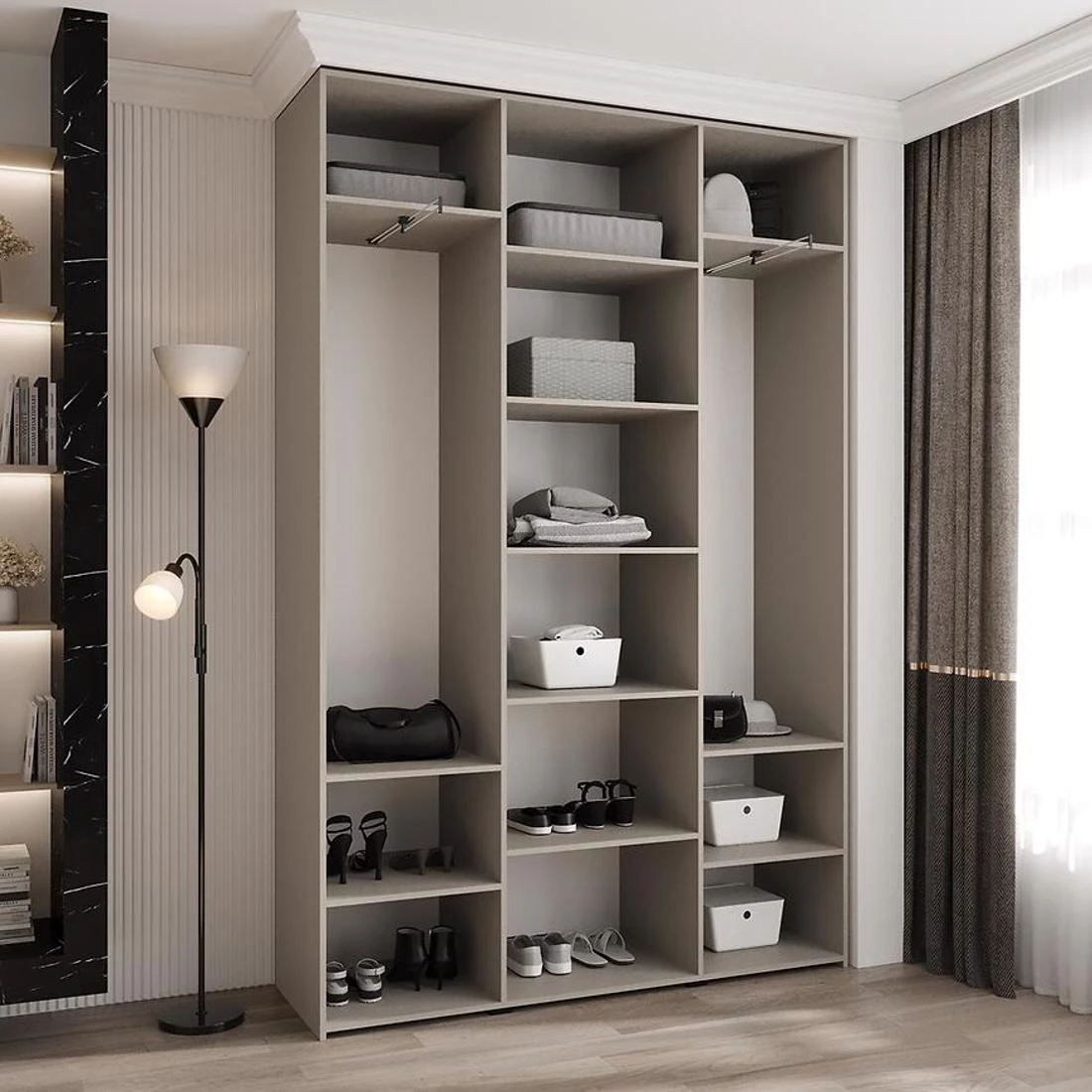 Como 1-160 ormar  40x160x245,5 cm kašmir/crna