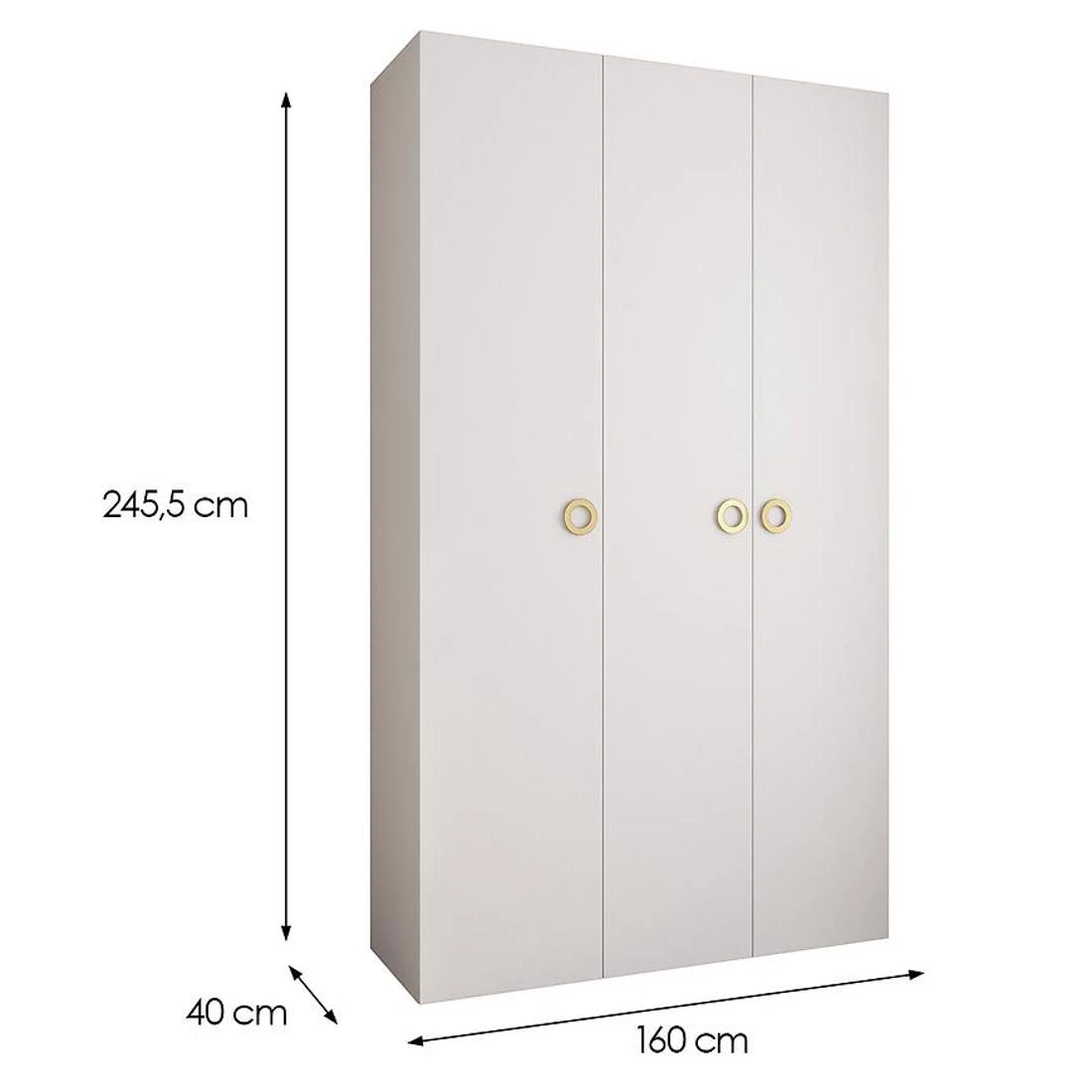 Como 1-160 ormar 40x160x245,5 cm belo/zlatno
