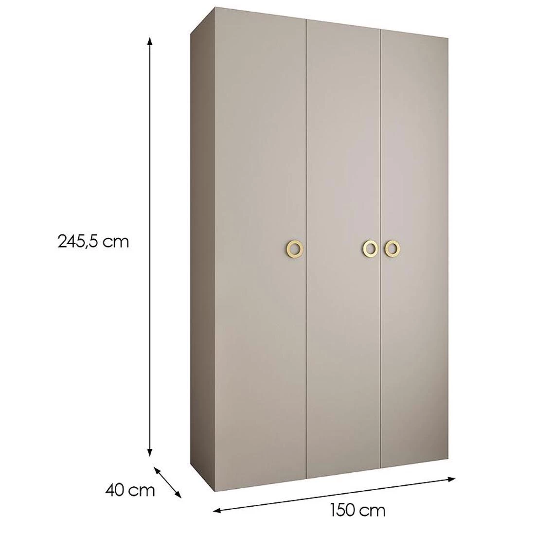 Como 1-150 ormar 40x150x245,5 cm kašmir/zlato