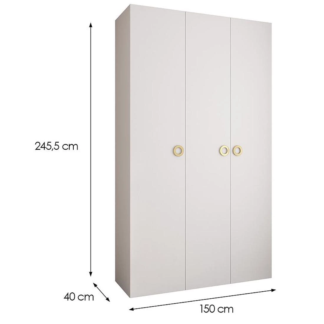 Como 1-150 ormar 40x150x245,5 cm bela/zlatna