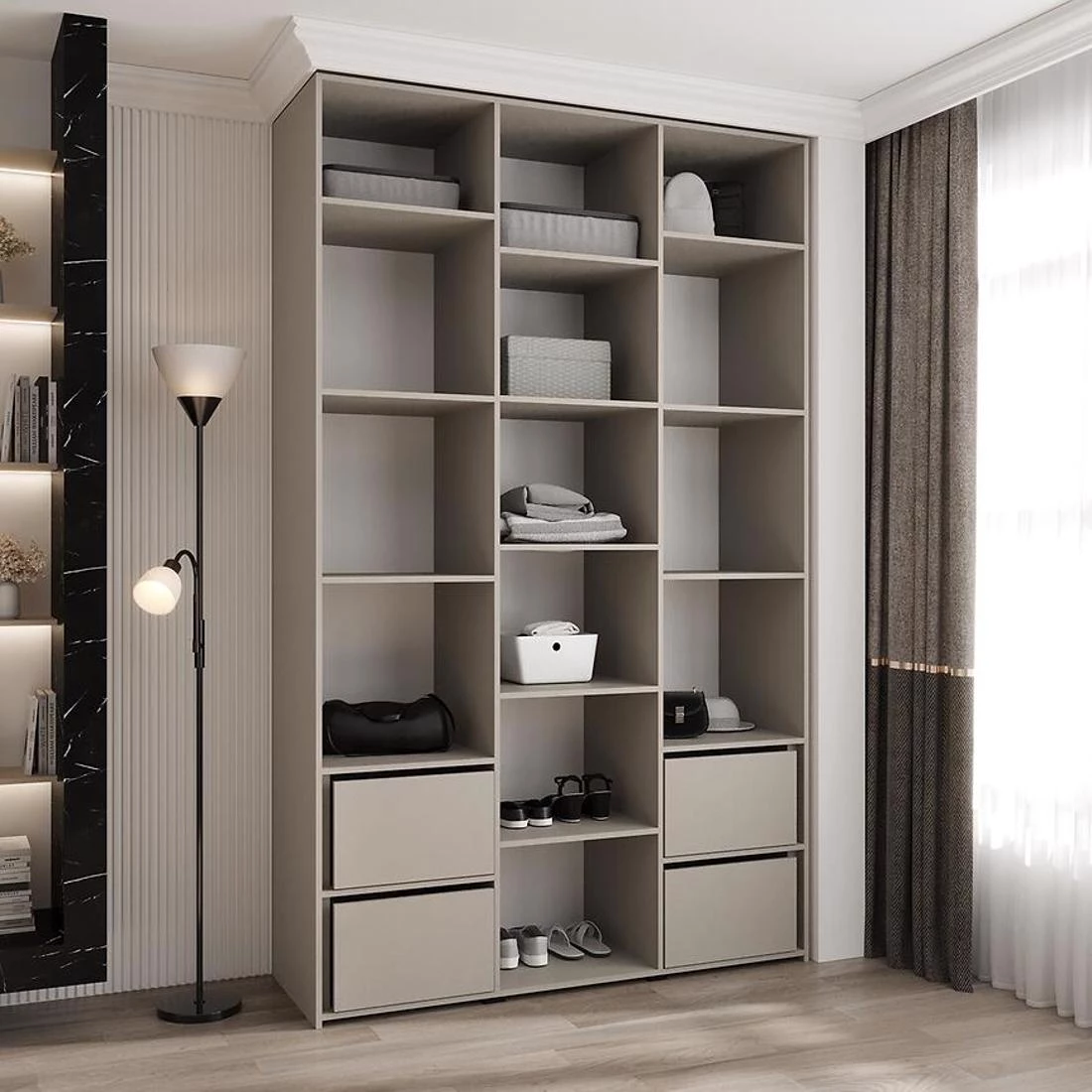 Como 1-150 ormar 40x150x245,5 cm bela/crna