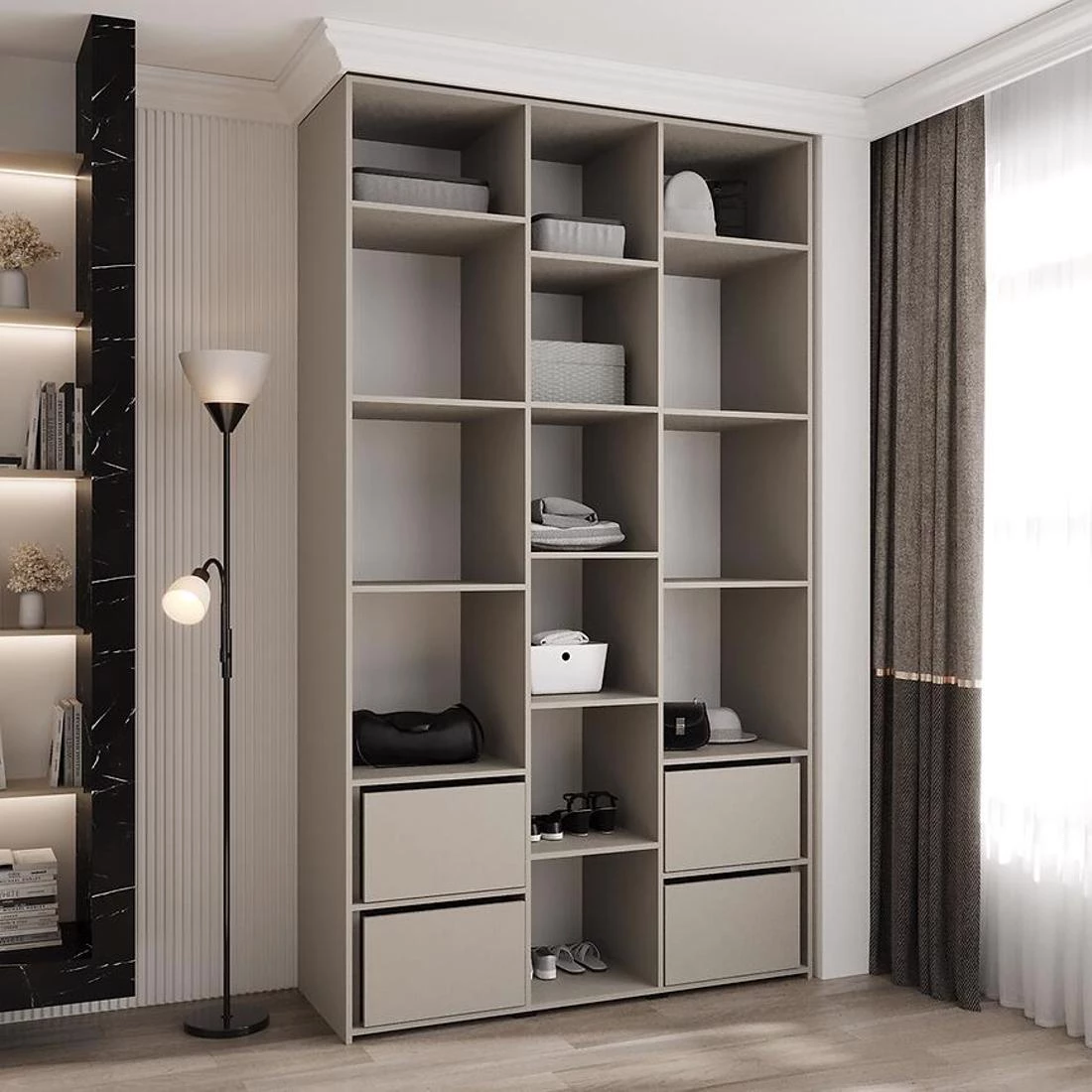 Como 1-140 ormar 40x140x245,5 cm kašmir/zlatna