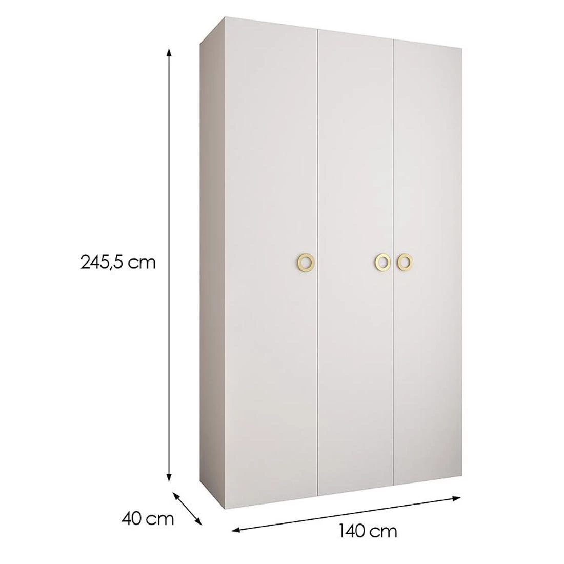 Como 1-140 ormar 40x140x245,5 cm bela/zlatna