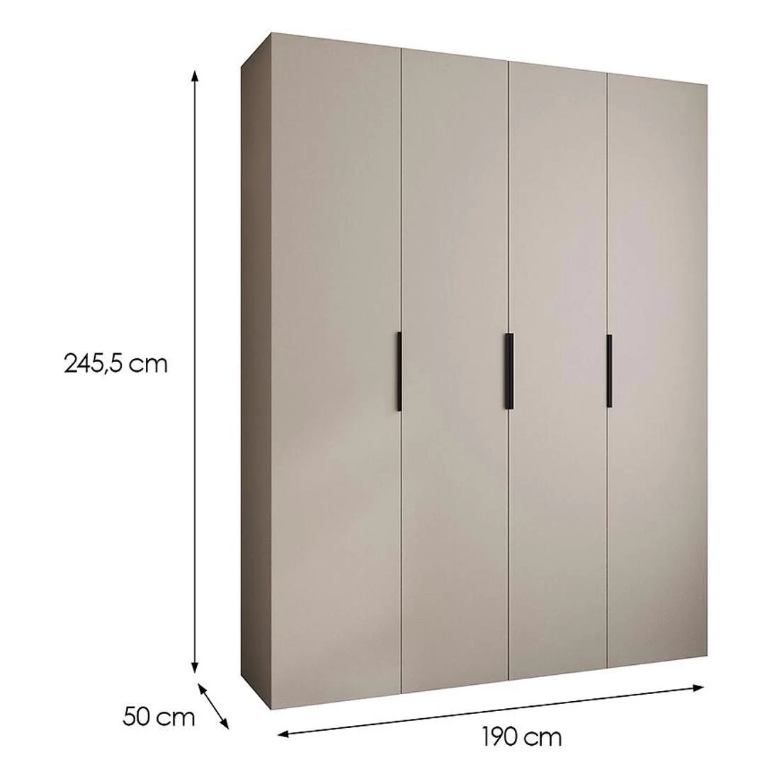 Como 4-190 ormar 50x190x245,5 cm kašmir/crna