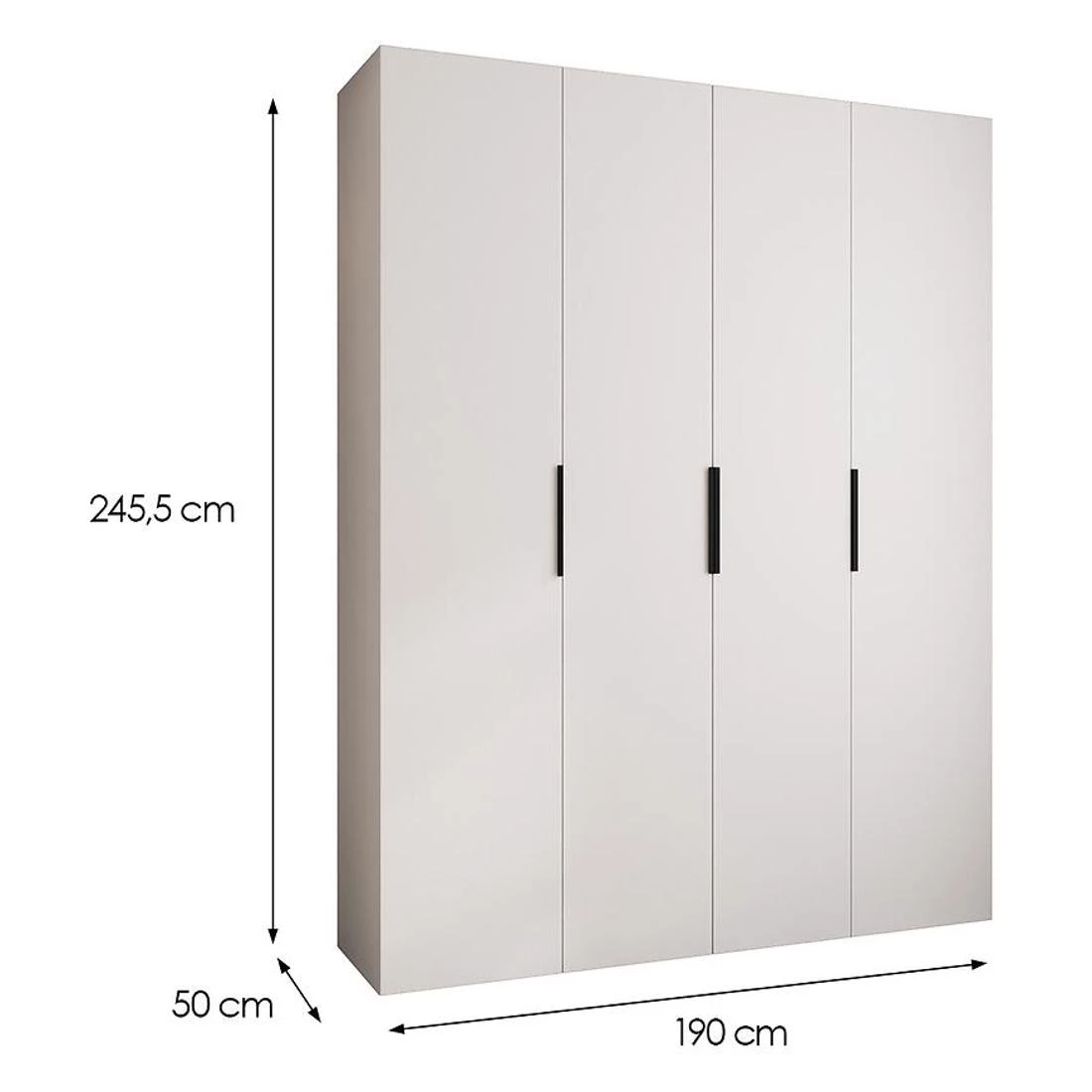 Como 4-190  ormar 50x190x245,5 cm  belo/crni