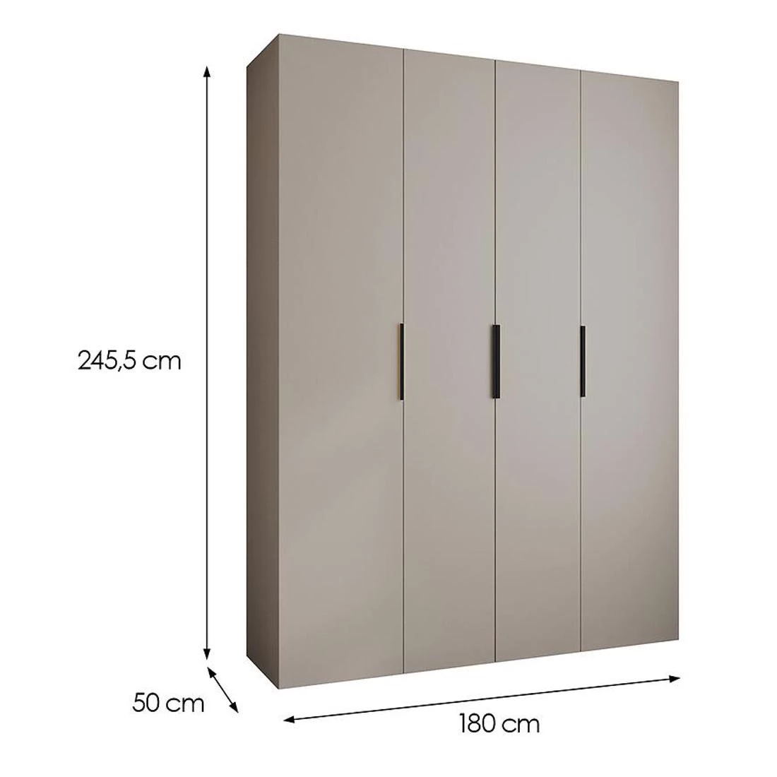 Como 4-180 ormar  50x180x245,5 cm kašmir/crna