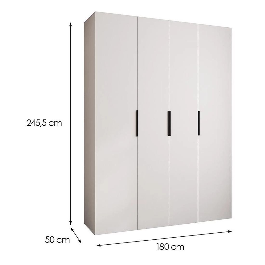 Como 4-180 ormar  50x180x245,5 cm bela/crna