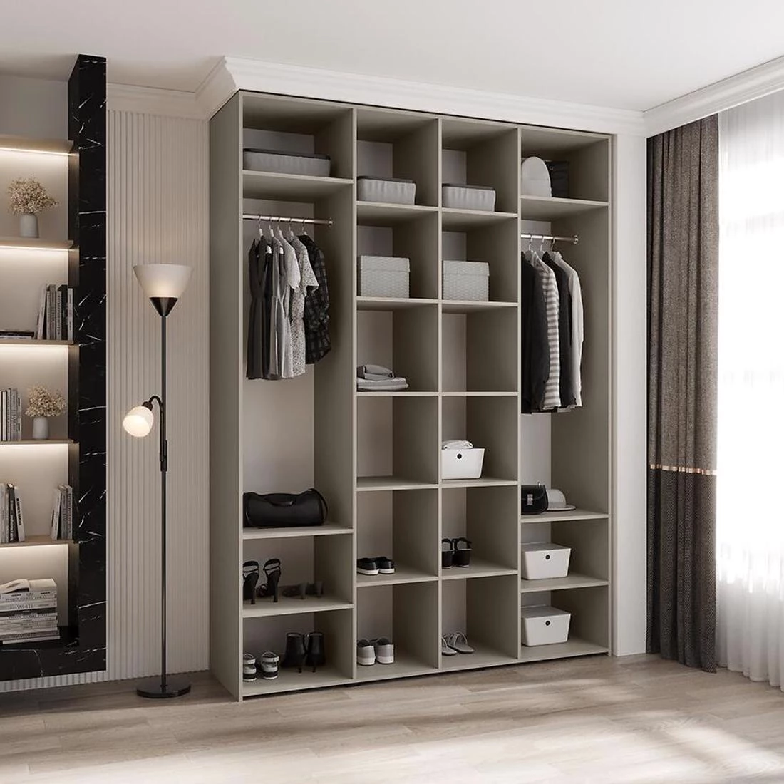 Como 4-180 ormar  50x180x245,5 cm bela/crna