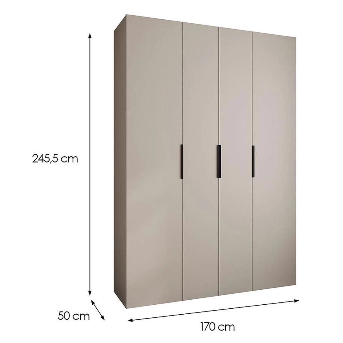 Como 4-170 ormar 50x170x245,5 cm kašmir/crna