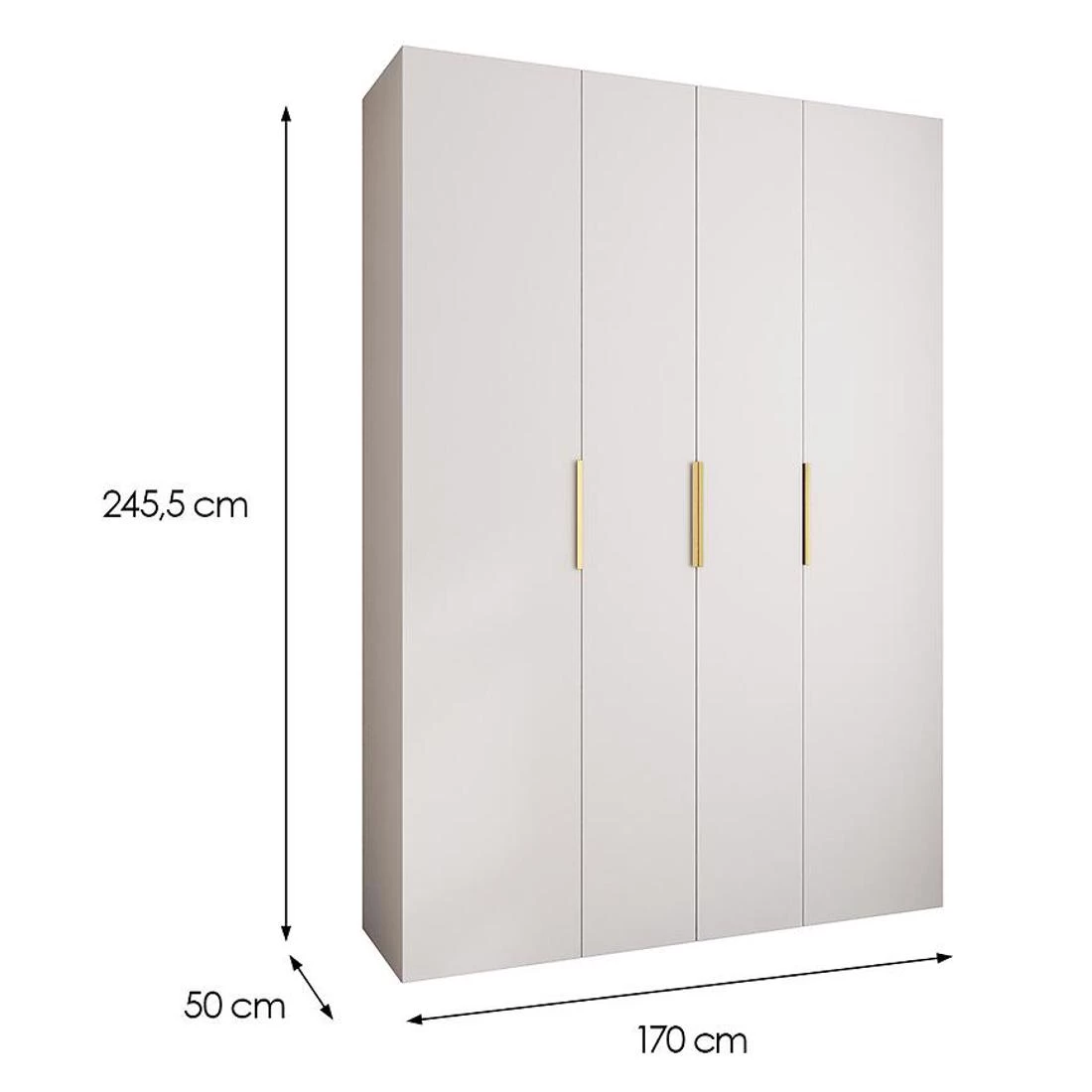 Como 4-170 ormari 50x170x245,5 cm bijeli/zlatni