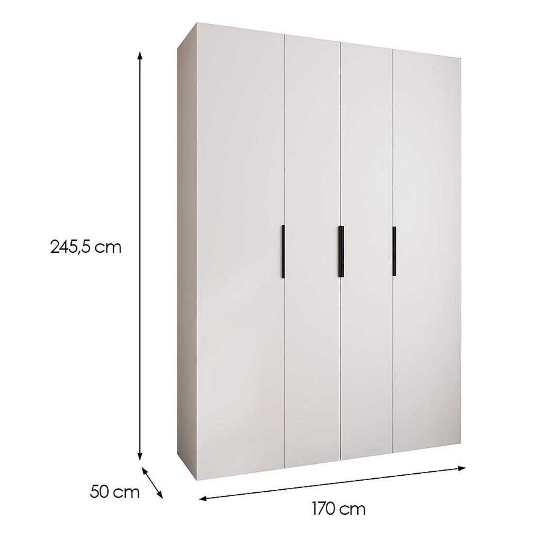 Como 4-170 ormar 50x170x245,5 cm bela/crna