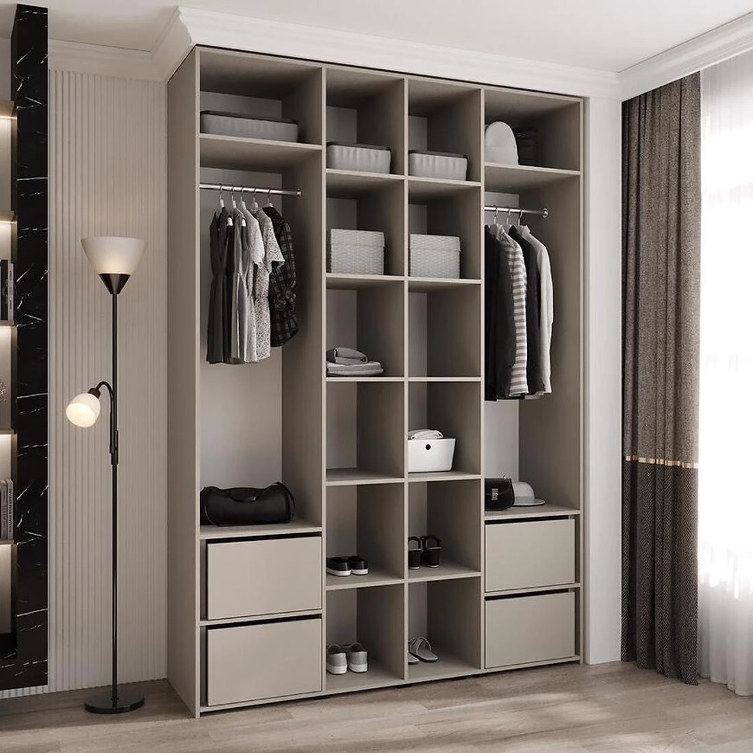 Como 4-170 ormar 50x170x245,5 cm bela/crna