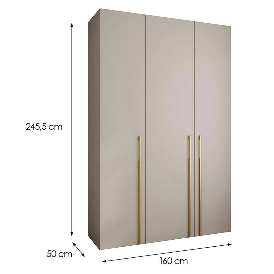 Como 3-160 ormar  50x160x245,5 cm kašmir/zlatna