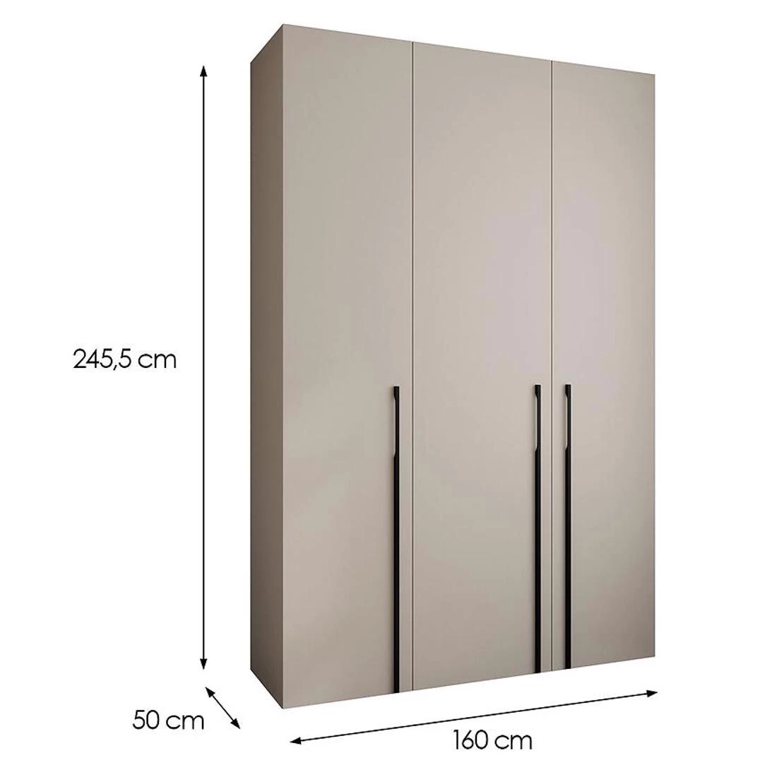 Como 3-160 ormar 50x160x245,5 cm kašmir/crna