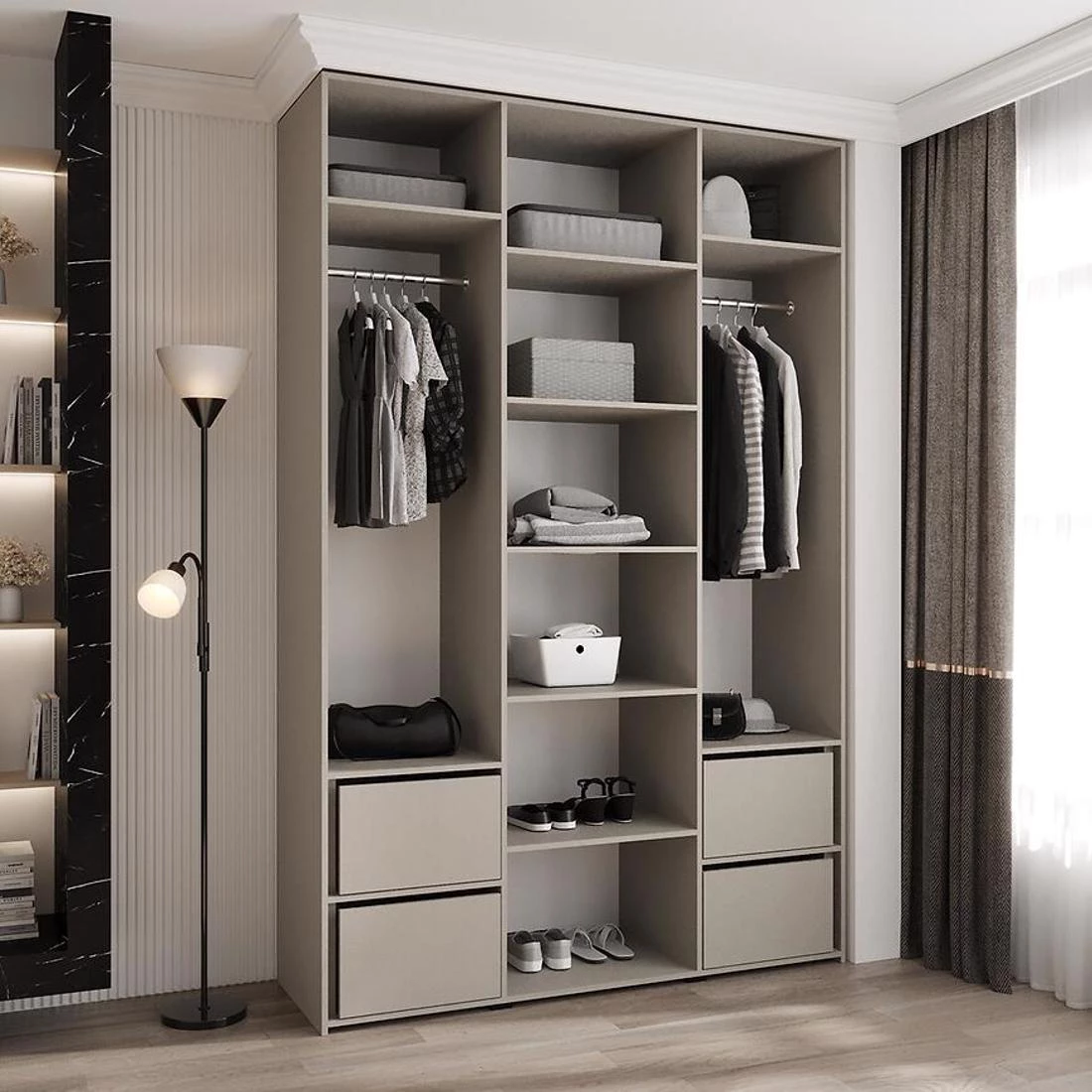 Como 3-160 ormar 50x160x245,5 cm kašmir/crna