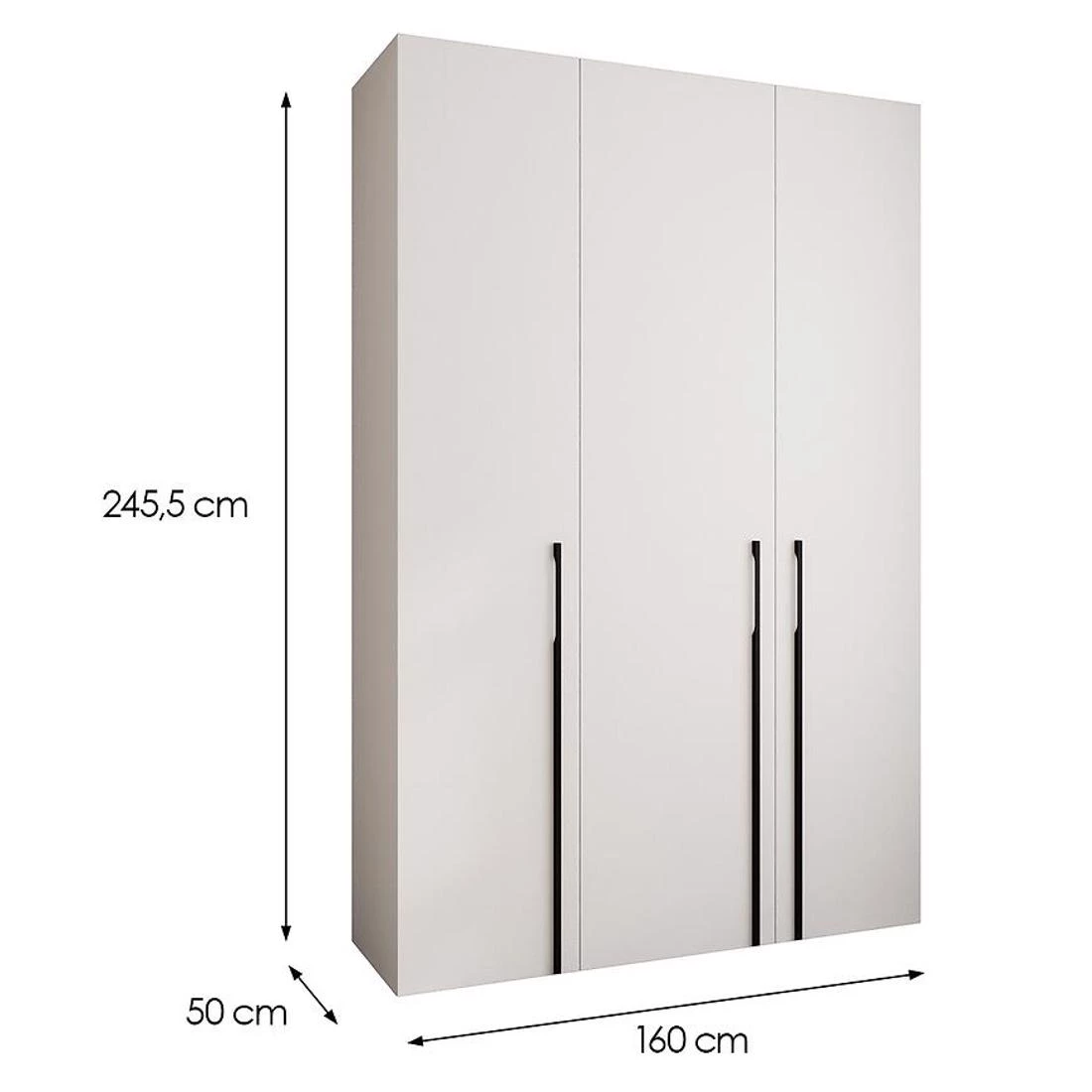 Como 3-160 ormar 50x160x245,5 cm belo/crni