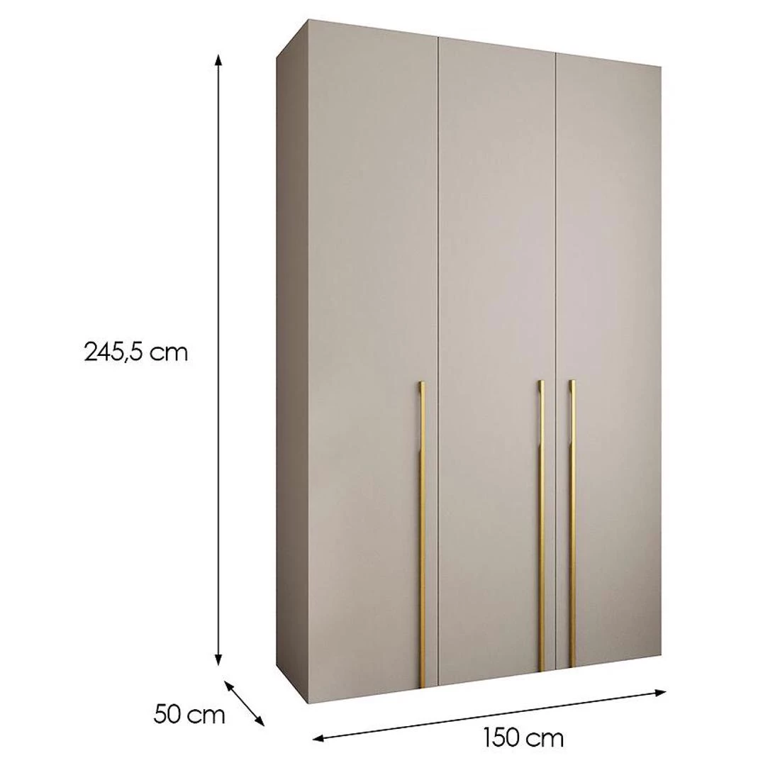 Como 3-150 ormar 50x150x245,5 cm  kašmir/zlatna