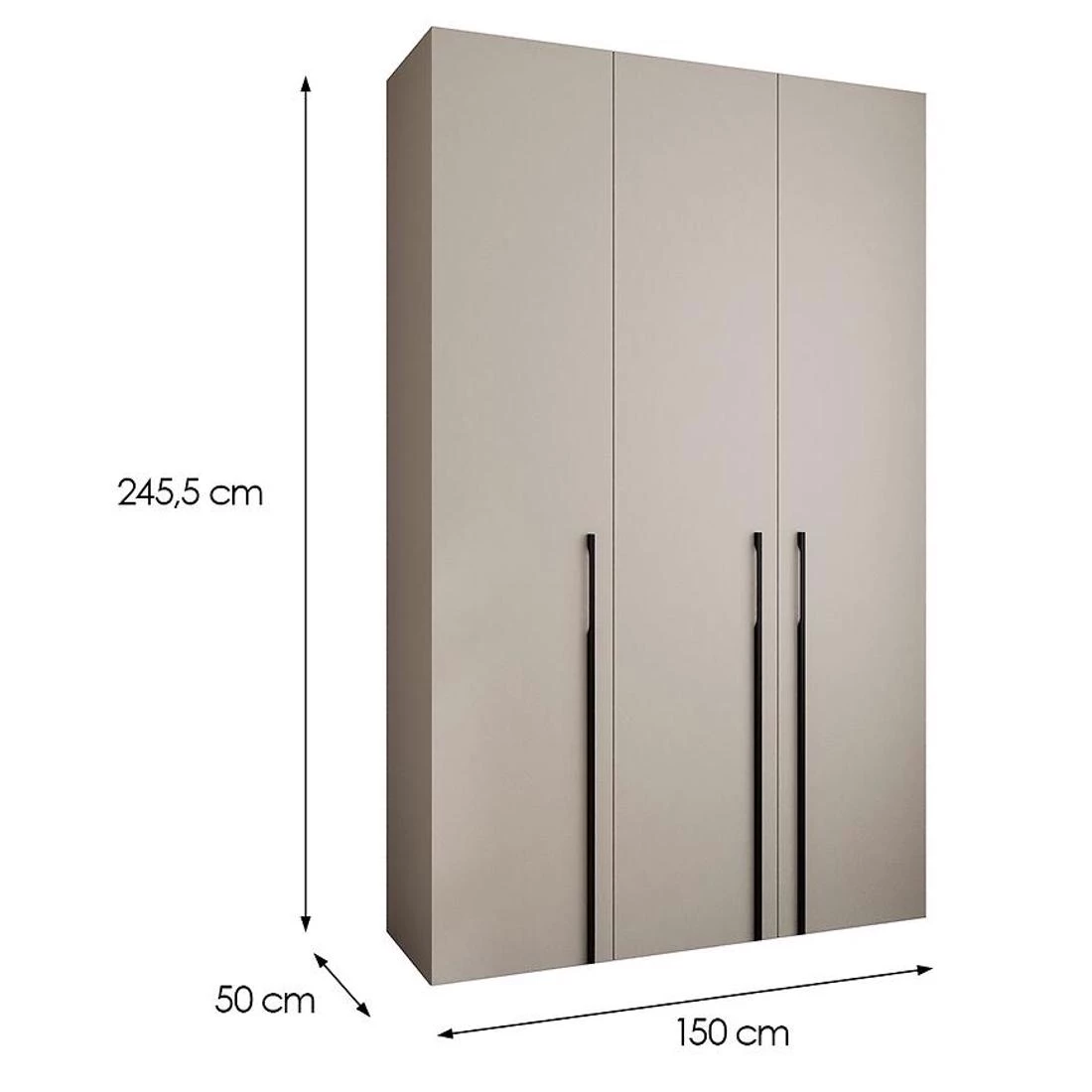 Como 3-150 ormar 50x150x245,5 cm kašmir/crna