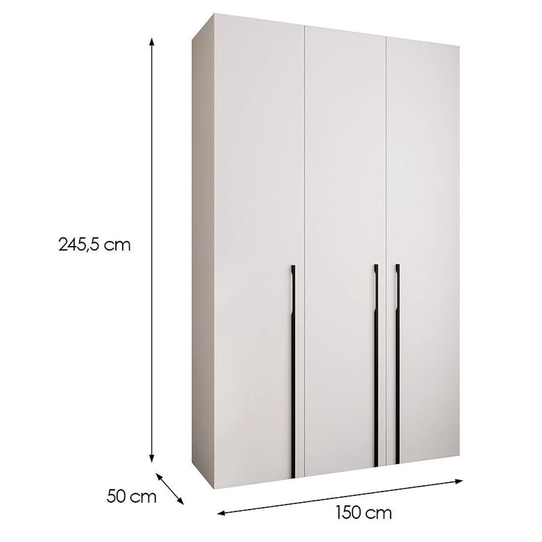 Como 3-150 ormar 50x150x245,5 cm belo/crni