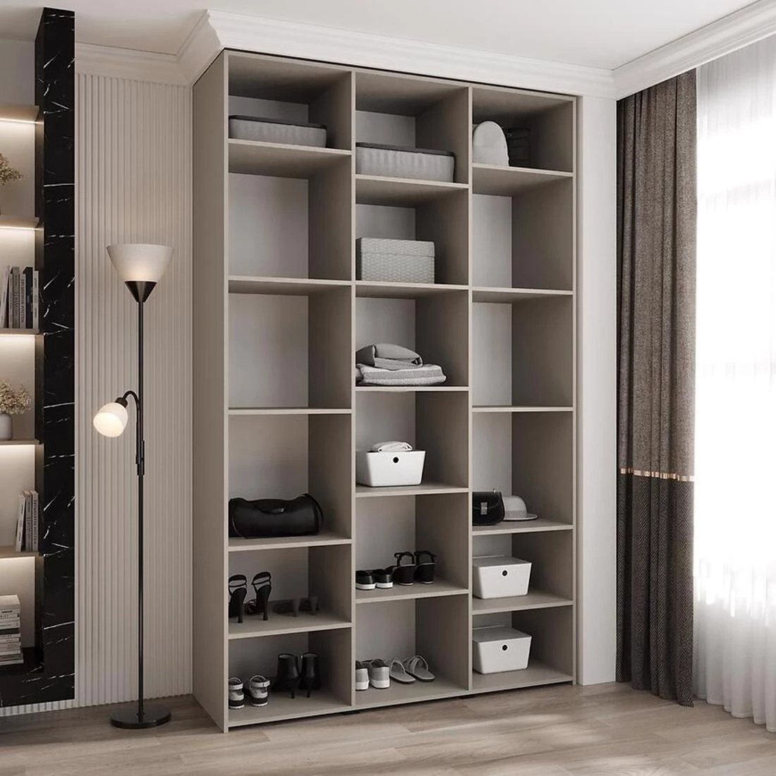 Como 3-150 ormar 50x150x245,5 cm belo/crni