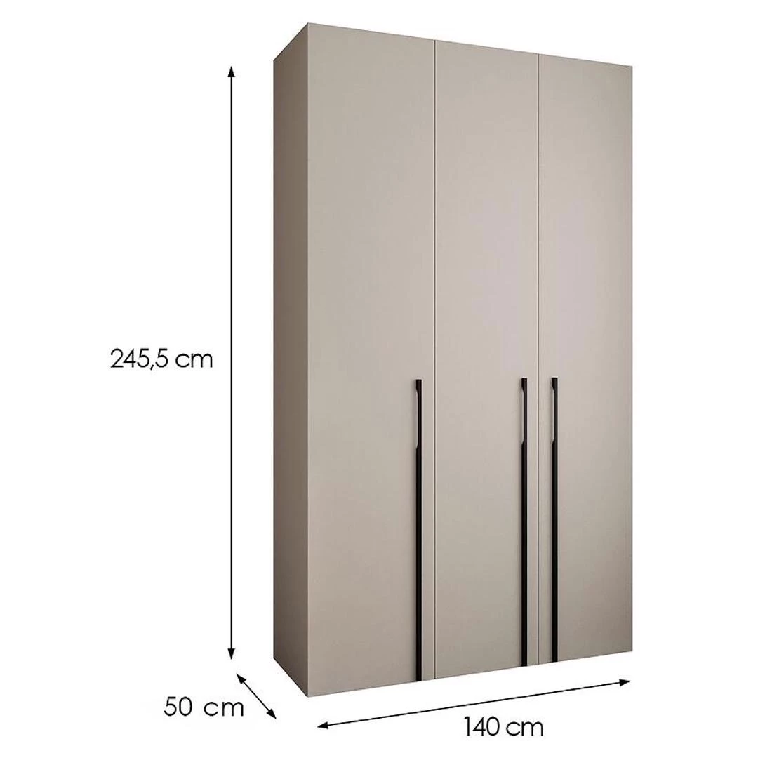 Como 3-140 ormar 50x140x245,5 cm kašmir/crna