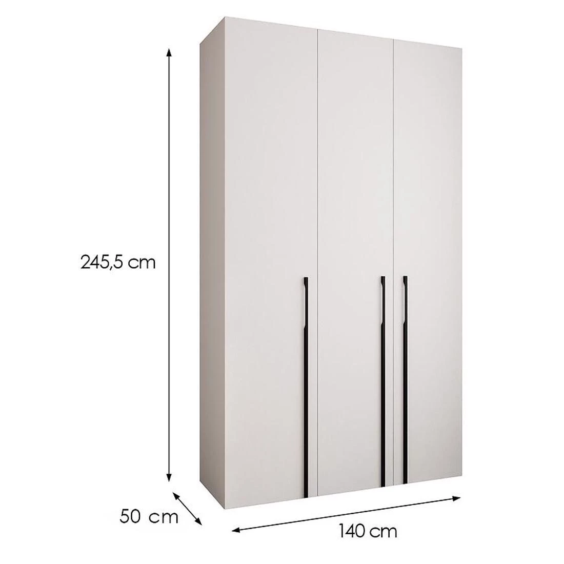 Como 3-140 ormar 50x140x245,5 cm  belo/crni