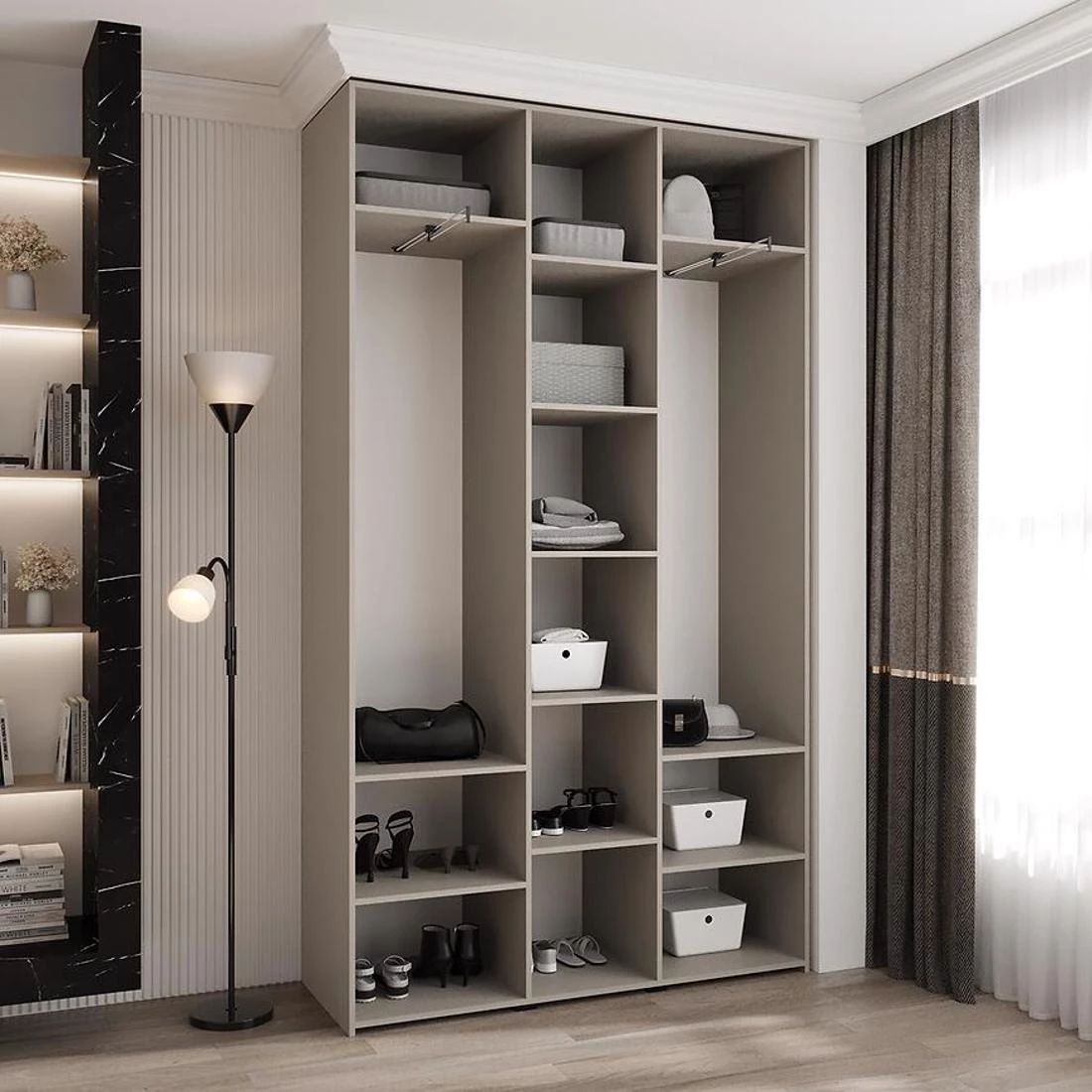 Como 3-140 ormar 50x140x245,5 cm  belo/crni
