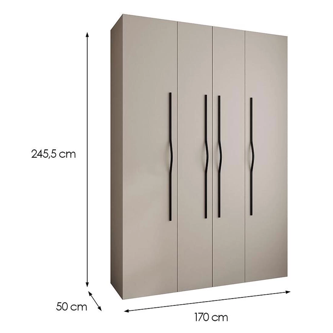 Como 2-170 ormar 50x170x245,5 cm kašmir/crna