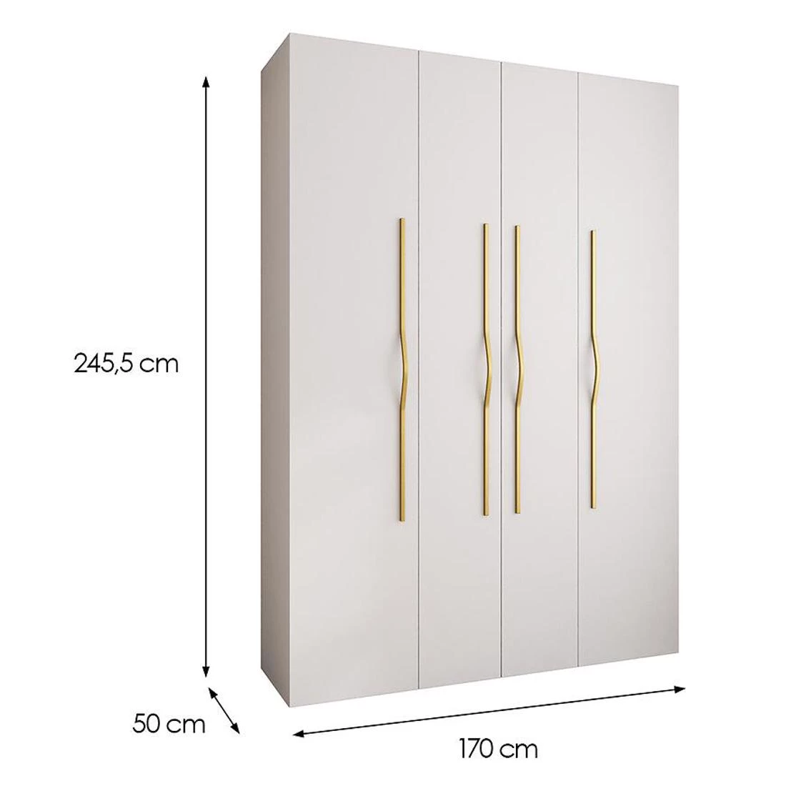 Como 2-170 ormar 50x170x245,5 cm bela/zlatna