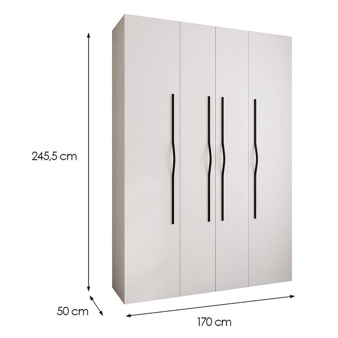 Como 2-170 ormar 50x170x245,5 cm belo/crni
