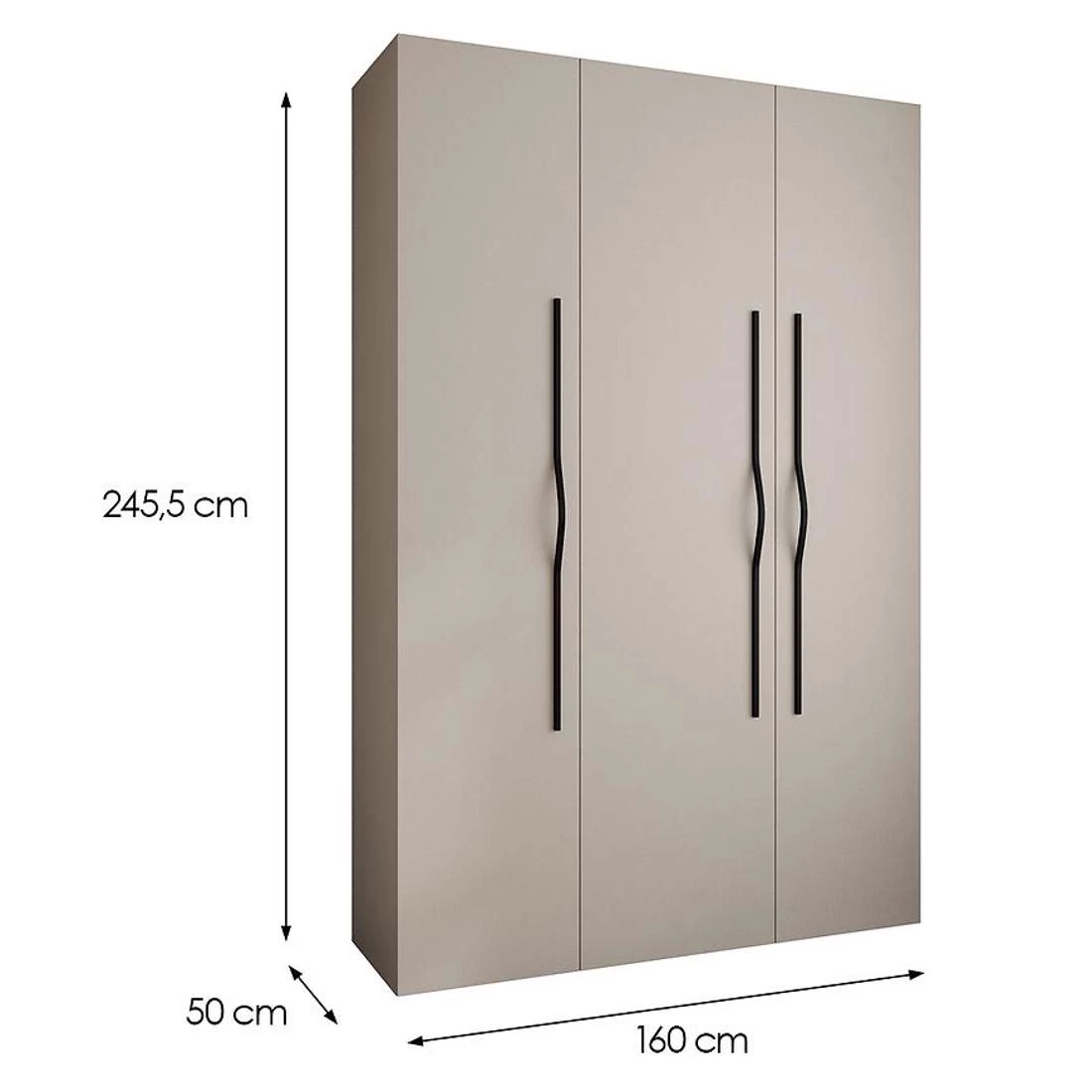 Como 2-160 ormar 50x160x245,5 cm kašmir/crna