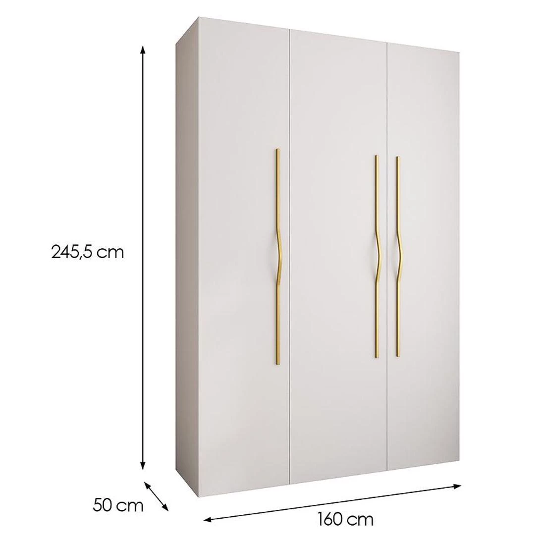 Como 2-160 ormar 50x160x245,5 cm bela/zlatna