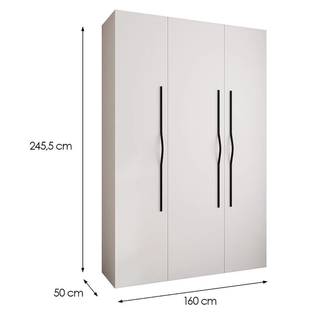 Como 2-160 ormar 50x160x245,5 cm belo/crni