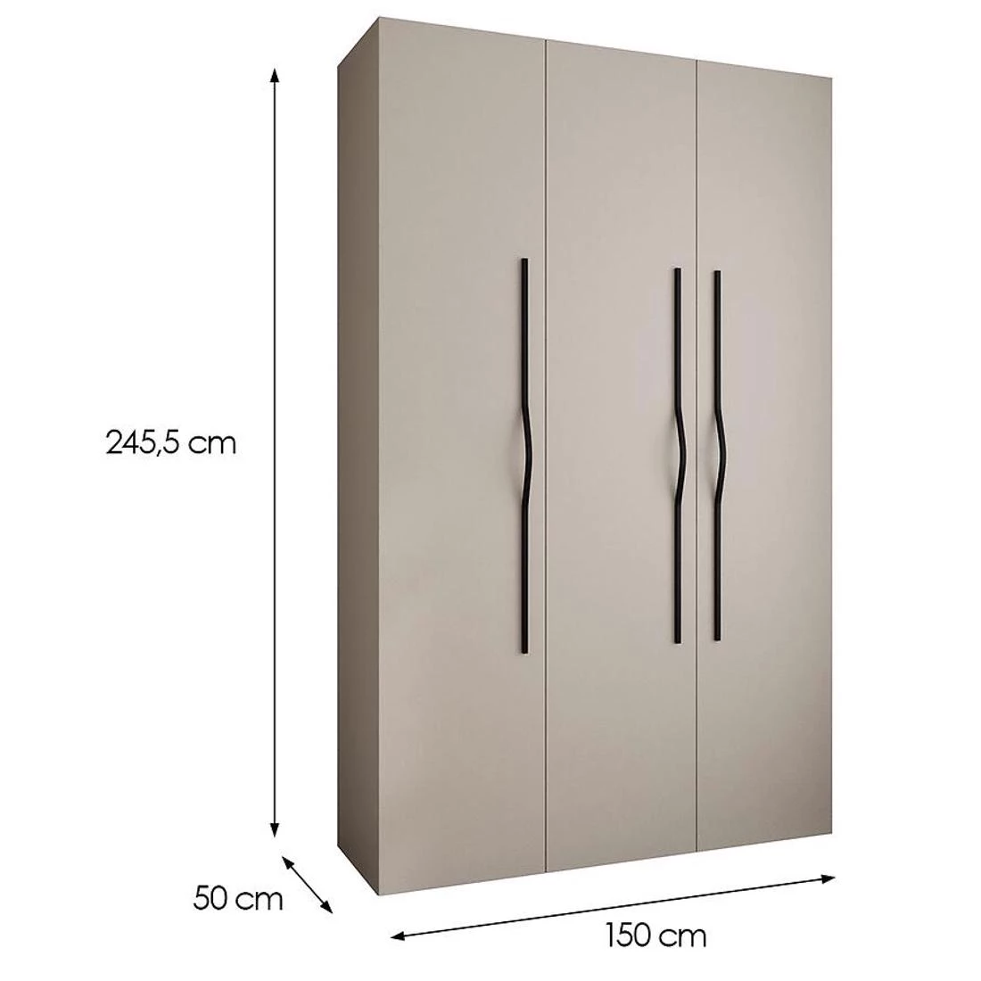 Como 2-150 ormar 50x150x245,5 cm kašmir/crna