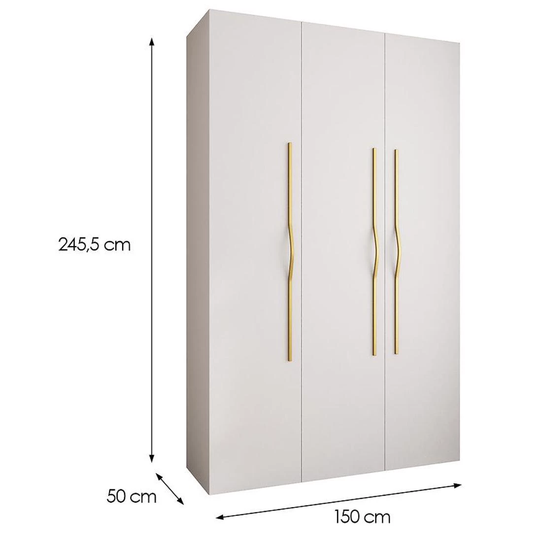 Como 2-150 ormar  50x150x245,5 cm  belo/zlatno