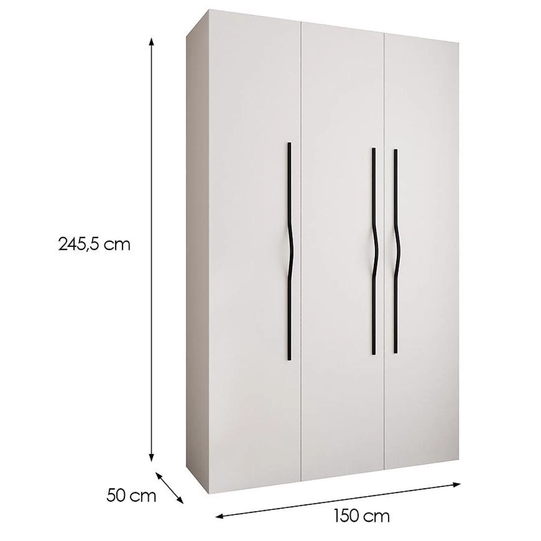 Como 2-150 ormar 50x150x245,5 cm bela/crna